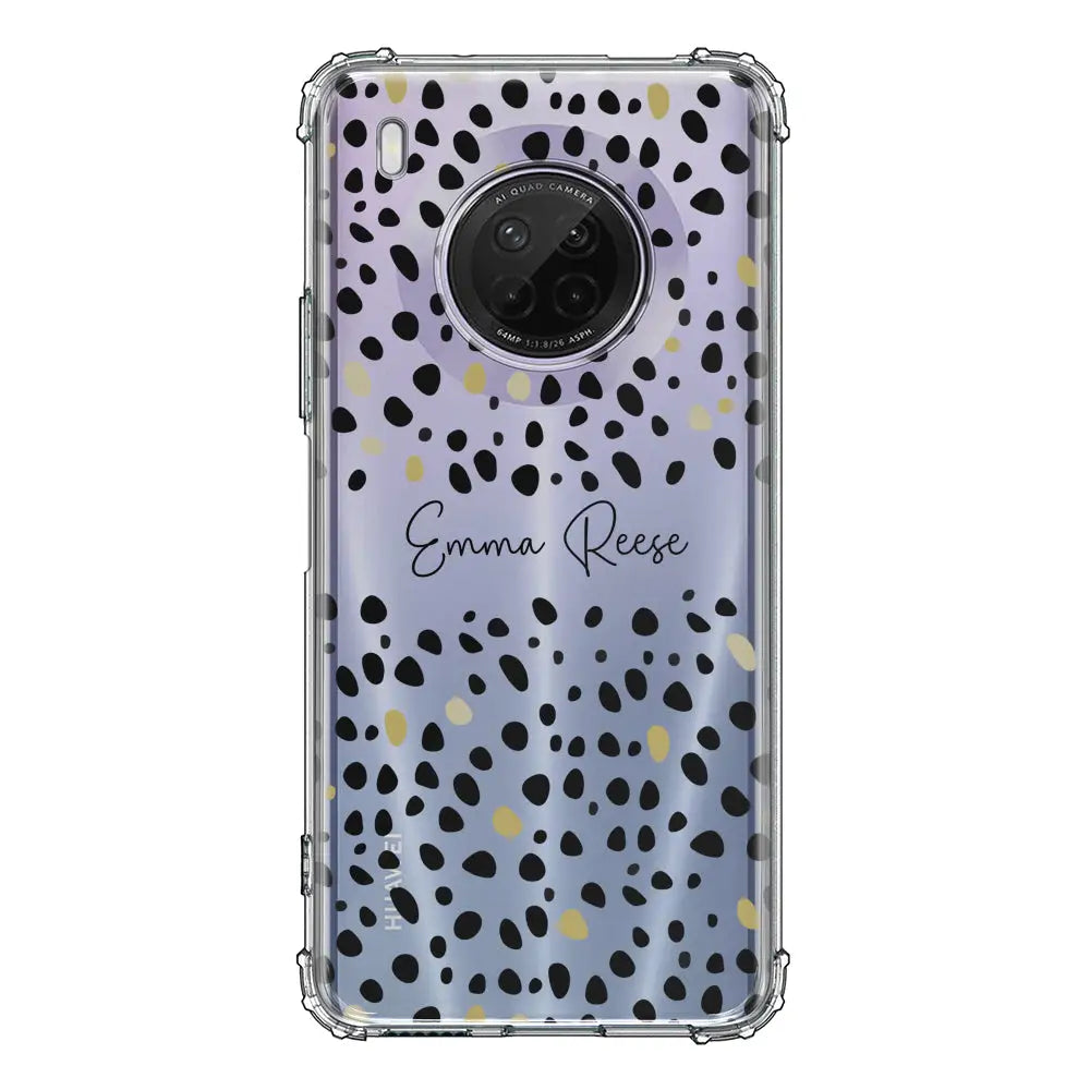 Huawei Y9A / Clear Classic Pebble Multi Color Custom Text, My Name Phone Case - Huawei - Stylizedd.com