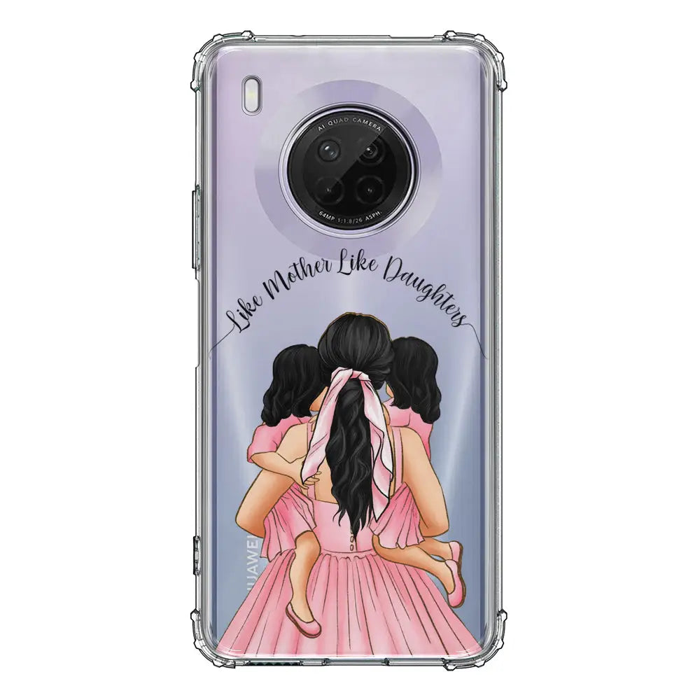 Huawei Y9A / Clear Classic Phone Case Mother 2 daughters Custom Clipart, Text Phone Case - Huawei - Stylizedd