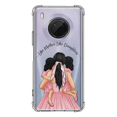 Huawei Y9A / Clear Classic Phone Case Mother 2 daughters Custom Clipart, Text Phone Case - Huawei - Stylizedd