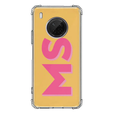 Huawei Y9A / Clear Classic Phone Case Personalized Monogram Initial 3D Shadow Text Phone Case - Huawei - Stylizedd