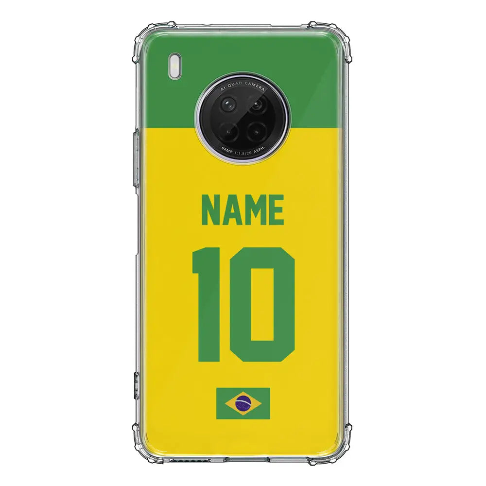 Huawei Y9A / Clear Classic Phone Case Personalized Football Jersey Phone Case Custom Name & Number - Huawei - Stylizedd