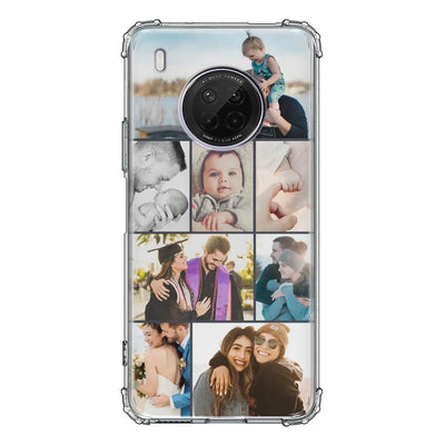Huawei Y9A / Clear Classic Phone Case Personalised Photo Collage Grid Phone Case - Huawei - Stylizedd