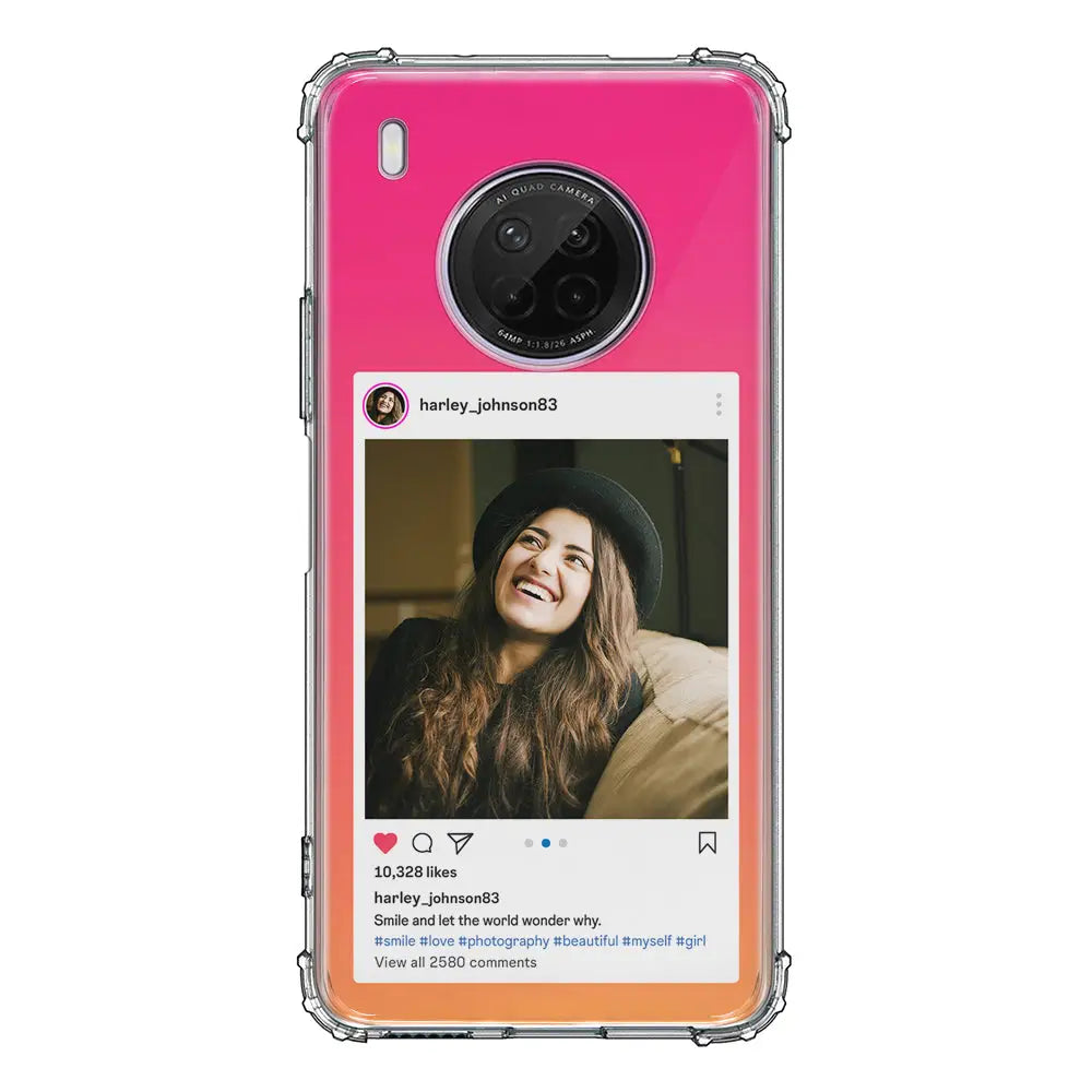 Huawei Y9A / Clear Classic Phone Case Custom Photo Instagram Post Template, Phone Case - Huawei - Stylizedd