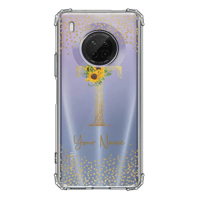 Huawei Y9A / Clear Classic Phone Case Floral Mandala Initial Phone Case - Huawei - Stylizedd