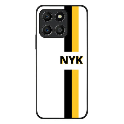 Custom Striped Monogram Phone Case - Honor - X6a / Rugged Black - Stylizedd