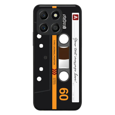 Honor X6a / Rugged Black Phone Case Custom Retro Cassette Tape Phone Case - Honor - Stylizedd