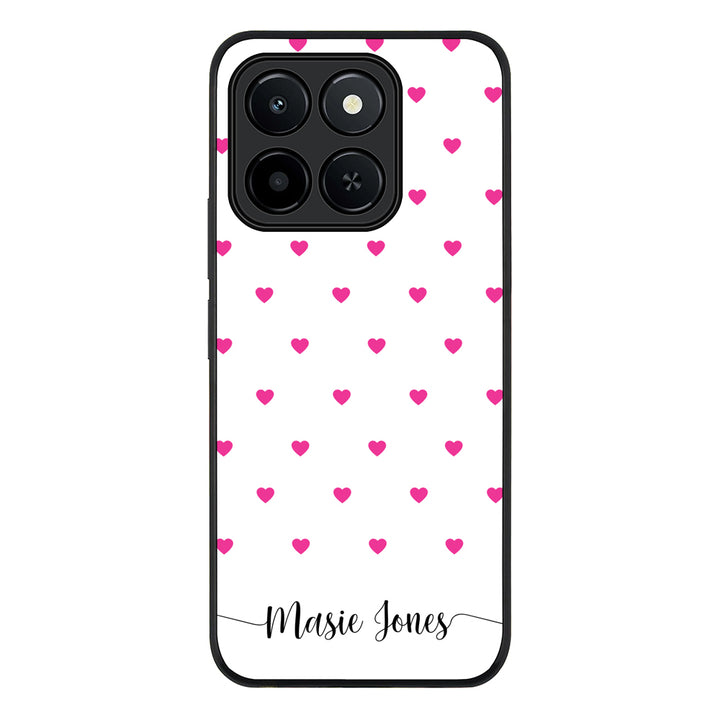 Heart Pattern Custom Text, My Name Phone Case - Honor