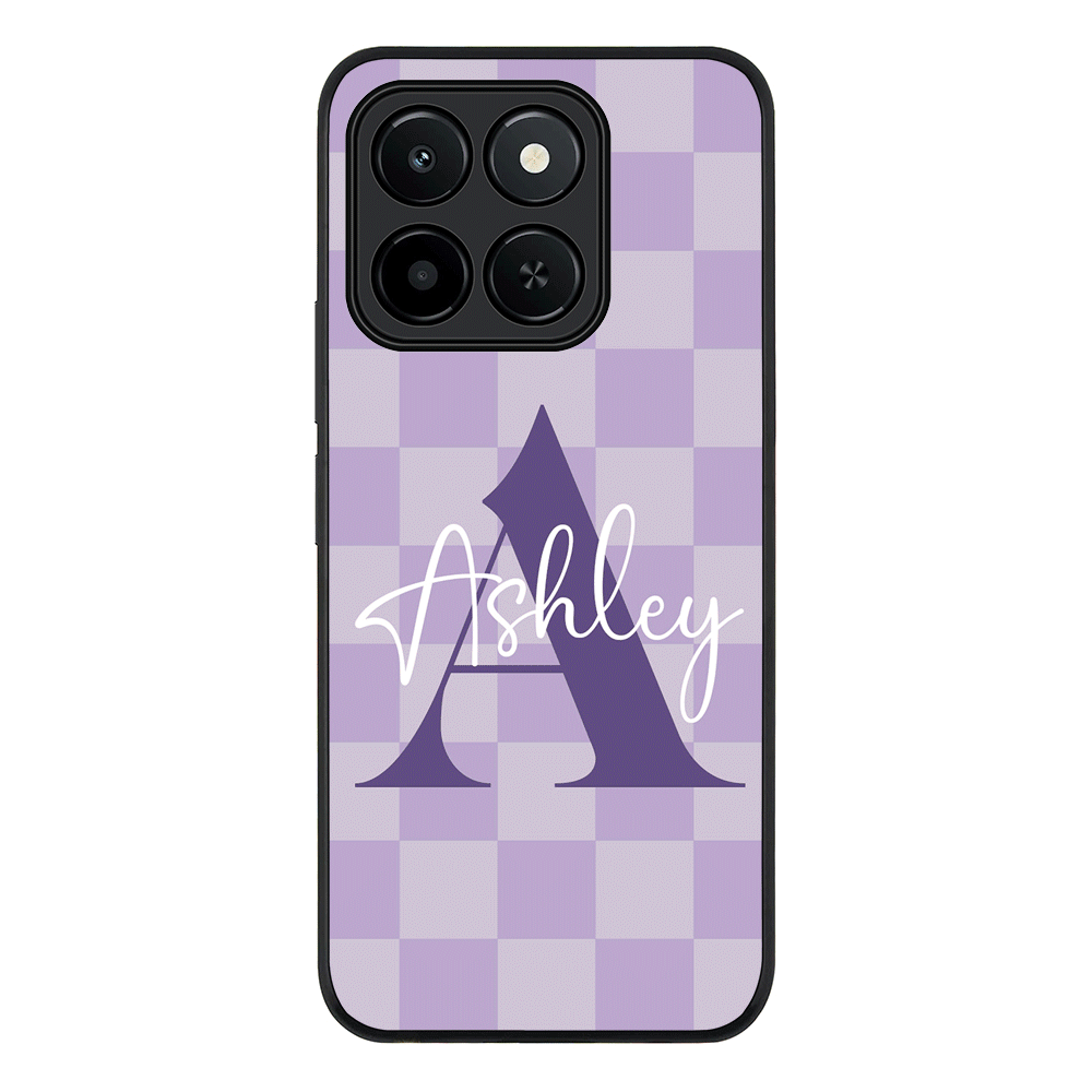 Personalized Name Initial Monogram Checkerboard, Phone Case - Honor