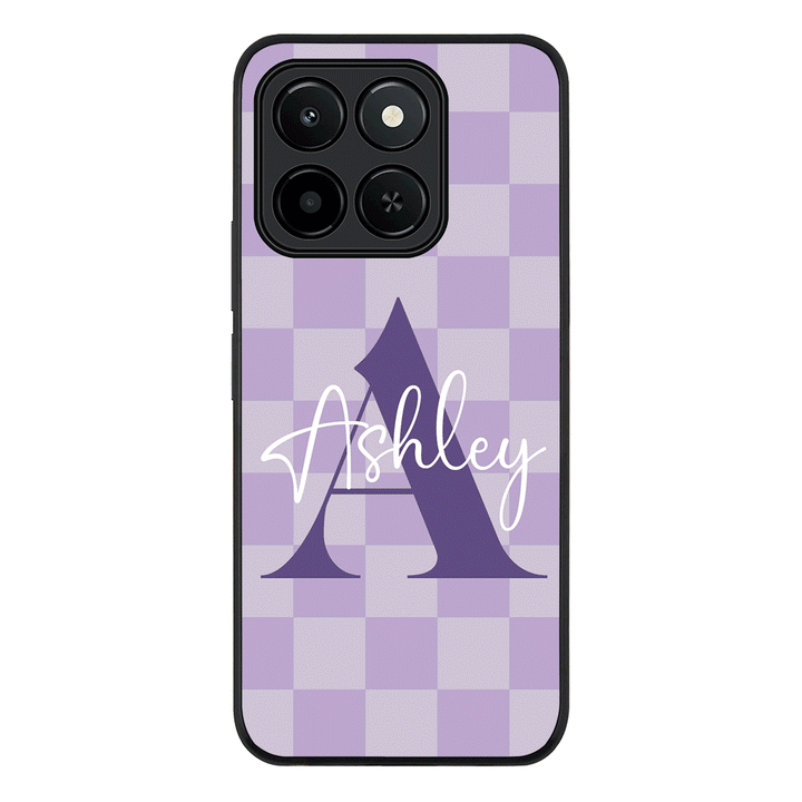 Personalized Name Initial Monogram Checkerboard, Phone Case - Honor