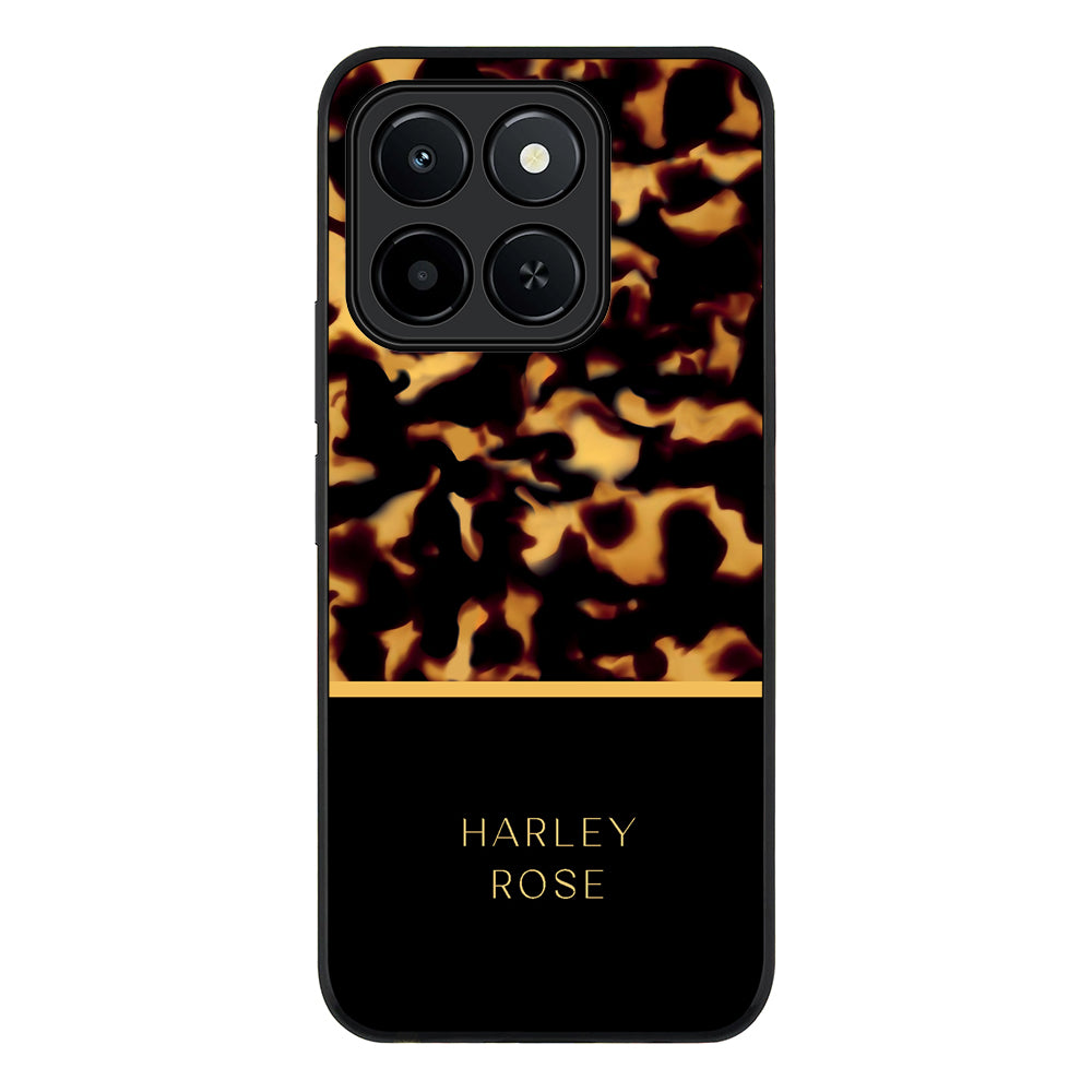 Personalized Text Luxury Tortoise Shell Pattern, Phone Case - Honor