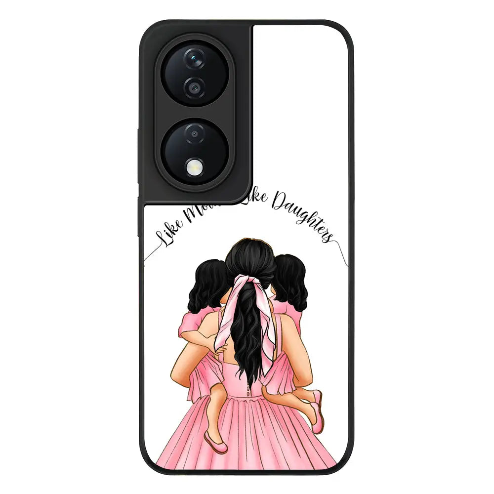 Mother 2 daughters Custom Clipart Text Phone Case - Honor - X7b / Rugged Black - Stylizedd