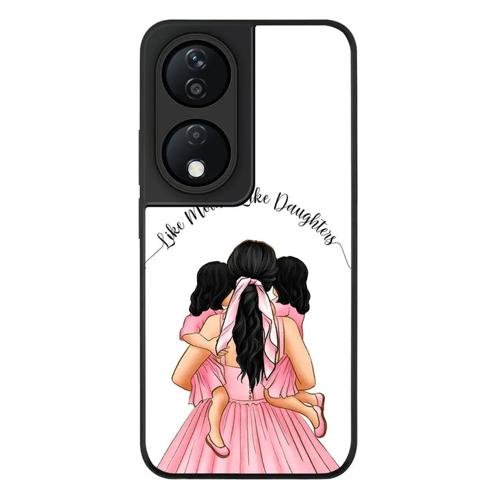 Mother 2 daughters Custom Clipart Text Phone Case - Honor - X7b / Rugged Black - Stylizedd