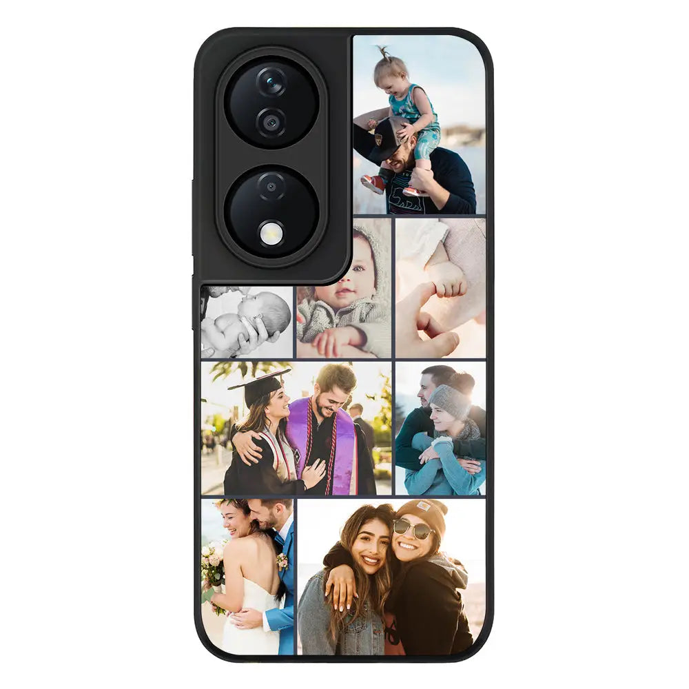 Personalised Photo Collage Grid Phone Case - Honor - X7b / Rugged Black - Stylizedd