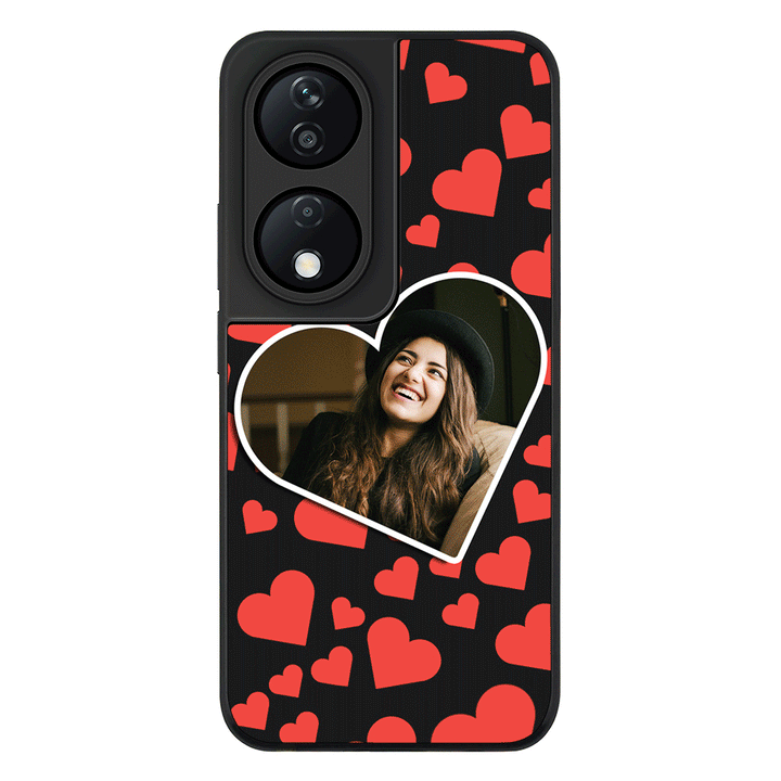 Custom Photo Heart shaped Phone Case - Honor - X7b / Rugged Black - Stylizedd
