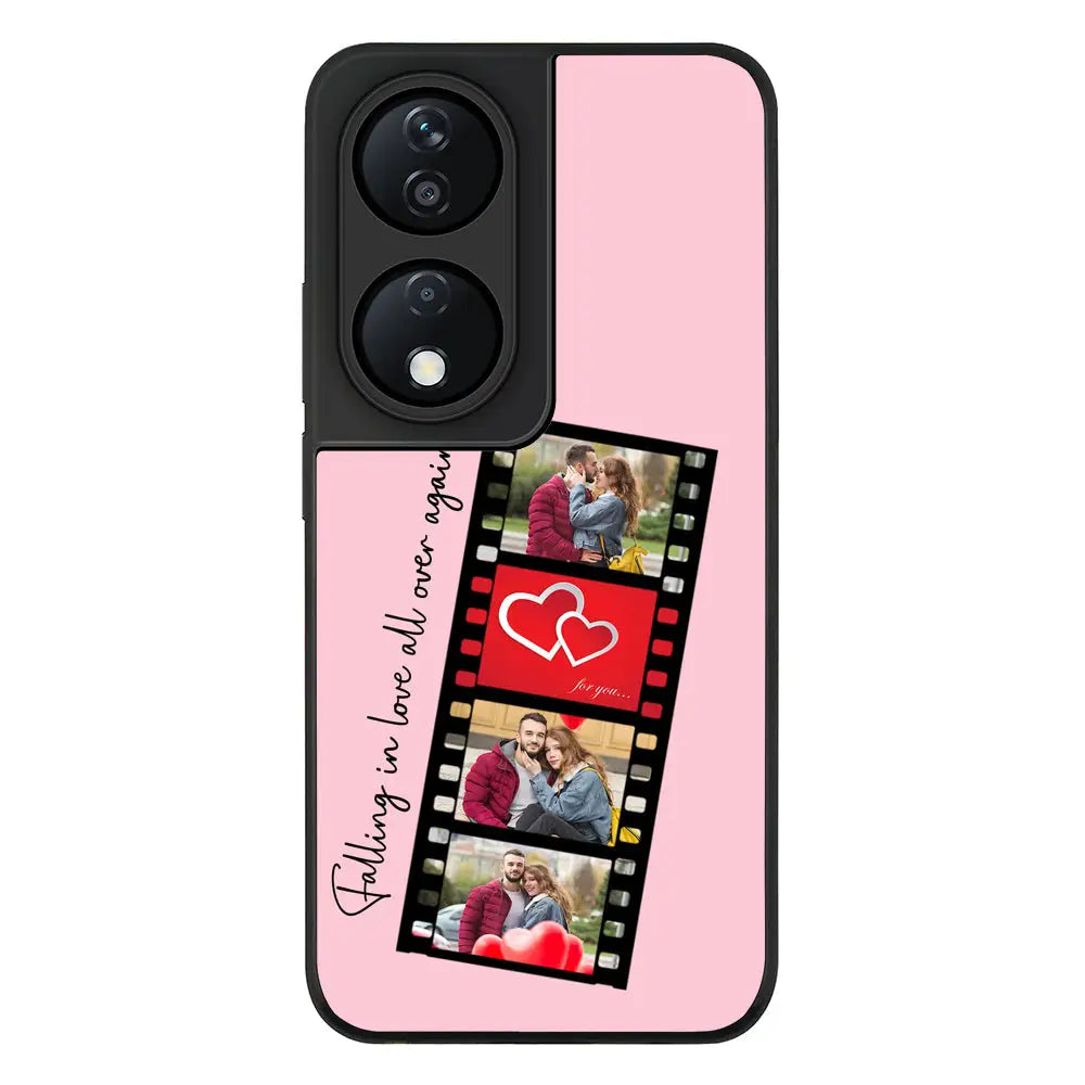 Custom Valentine Photo Film Strips Phone Case - Honor - X7b / Rugged Black - Stylizedd