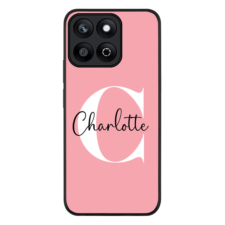 Custom Monogram Large Initial Name & Letter Phone Case - Honor - X7c / Rugged Black - Stylizedd