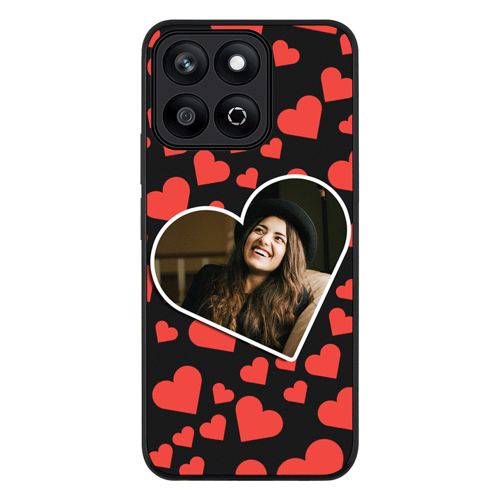 Custom Photo Heart shaped Phone Case - Honor - X7c / Rugged Black - Stylizedd