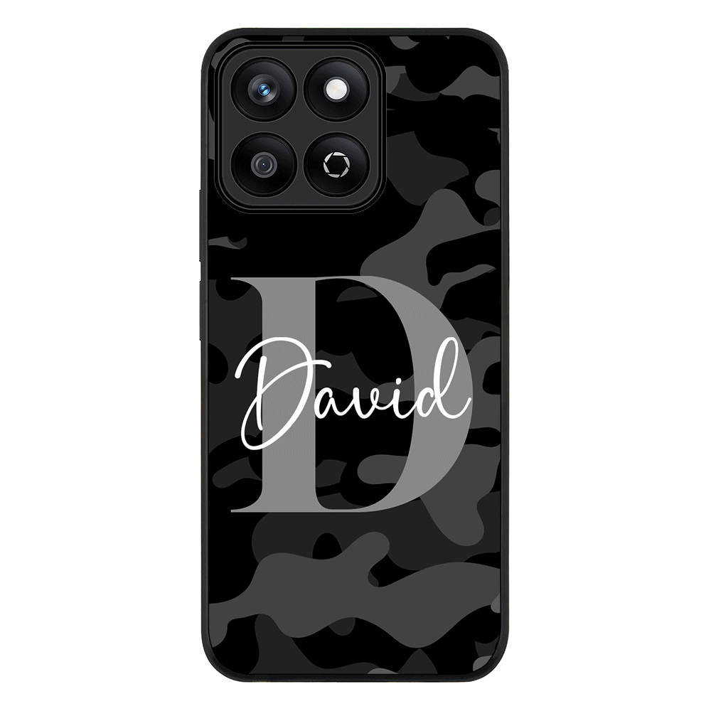 Personalized Name Camouflage Military Camo Phone Case - Honor - X7c / Rugged Black - Stylizedd