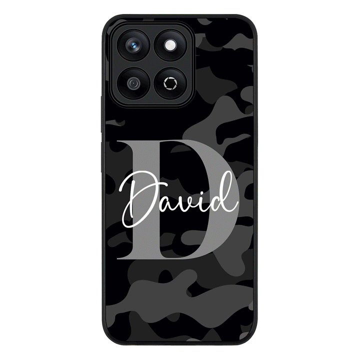 Personalized Name Camouflage Military Camo Phone Case - Honor - X7c / Rugged Black - Stylizedd