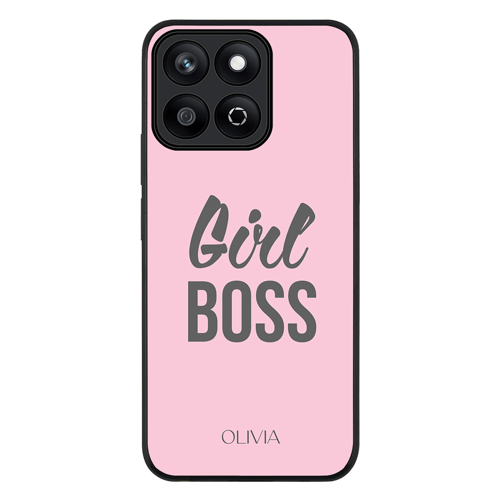 Personalized Name Girl Boss Phone Case - Honor - X7c / Rugged Black - Stylizedd