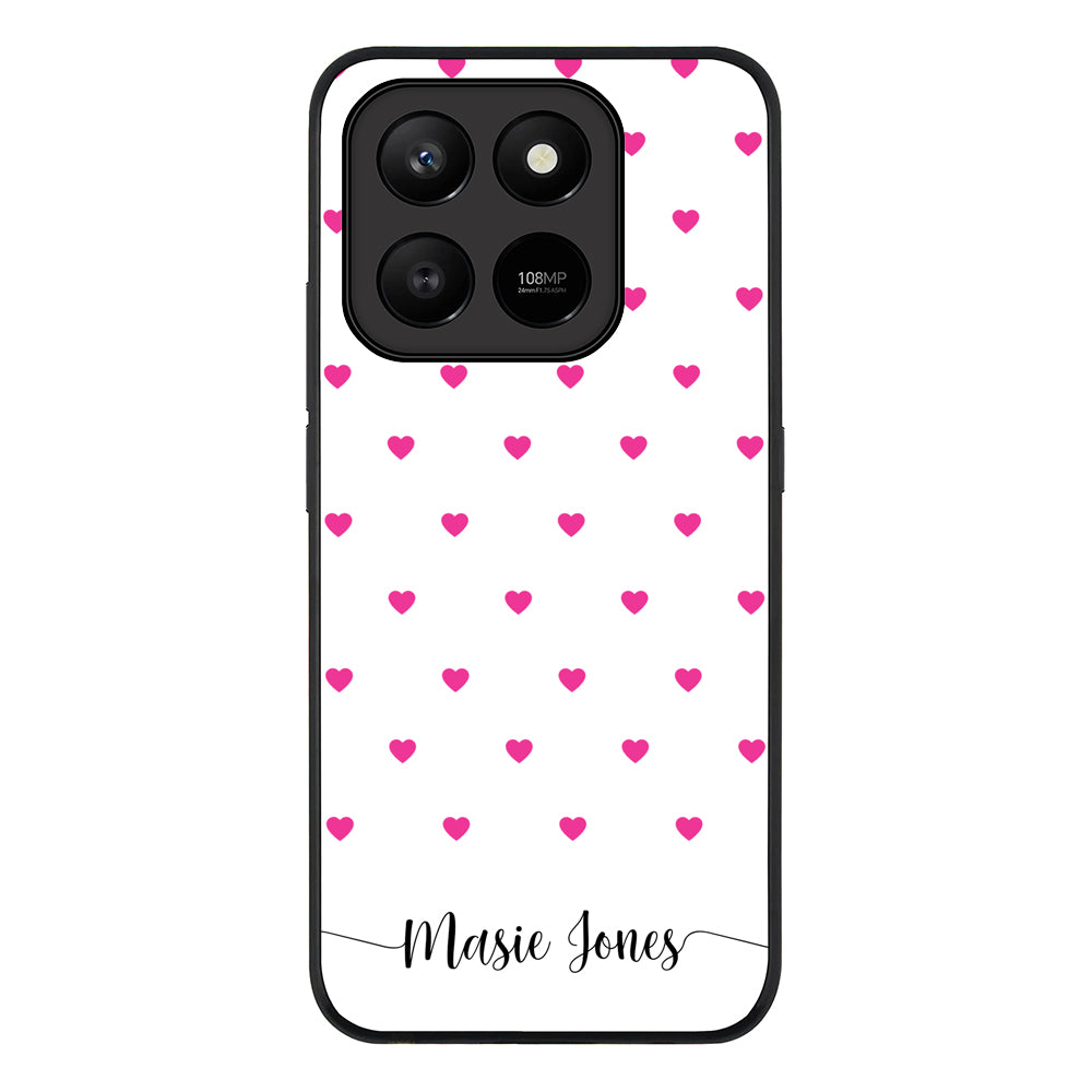 Heart Pattern Custom Text, My Name Phone Case - Honor
