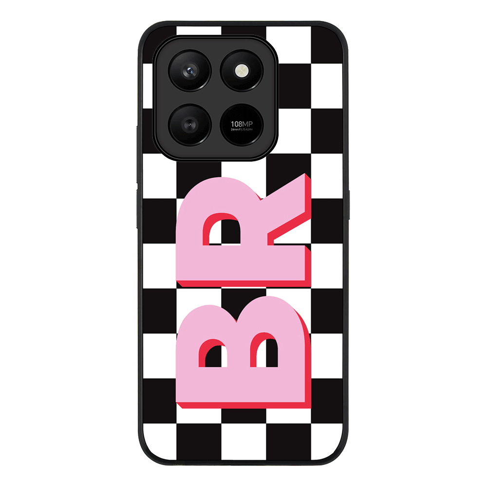 Custom Monogram Initial Checkerboard, Phone Case - Honor