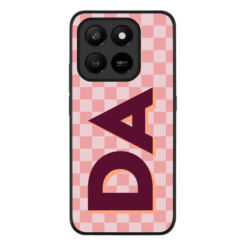 Custom Monogram Initial Small Checkerboard, Phone Case - Honor