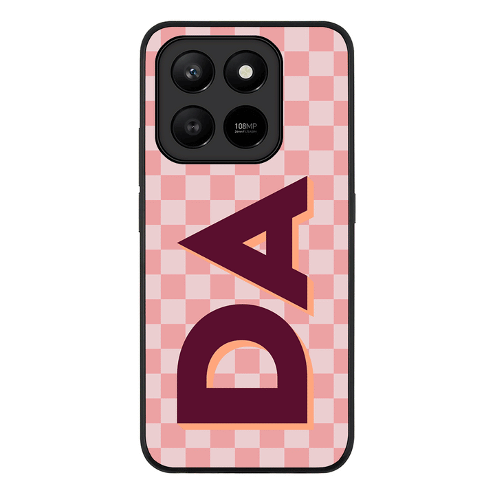 Custom Monogram Initial Small Checkerboard, Phone Case - Honor