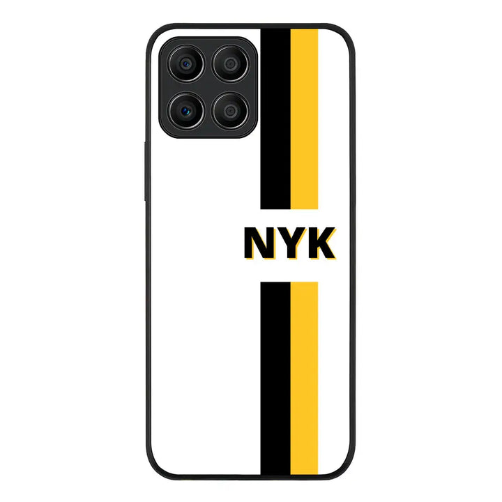 Honor X8 5G / Rugged Black Phone Case Custom Striped Monogram Phone Case - Honor - Stylizedd