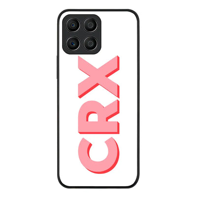 Honor X8 5G Rugged Black Personalized Monogram Initial 3D Shadow Text Phone Case - Honor - Stylizedd.com