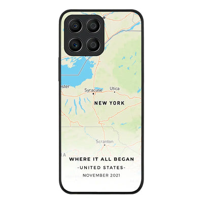 Honor X8 5G / Rugged Black Phone Case Personalized map, Phone Case - Honor - Stylizedd