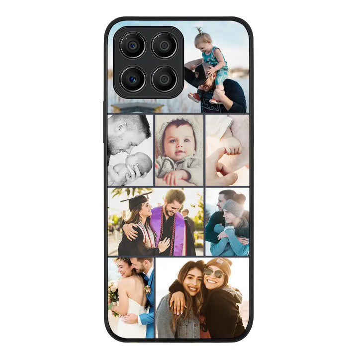 Honor X8 5G / Rugged Black Phone Case Personalised Photo Collage Grid Phone Case - Honor - Stylizedd