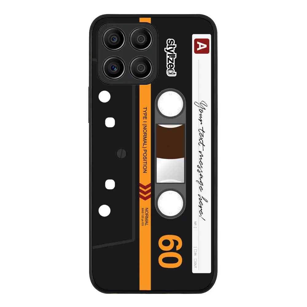 Honor X8 5G / Rugged Black Phone Case Custom Retro Cassette Tape Phone Case - Honor - Stylizedd