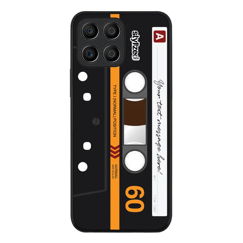 Honor X8 5G Rugged Black Custom Retro Cassette Tape Phone Case - Honor - Stylizedd.com