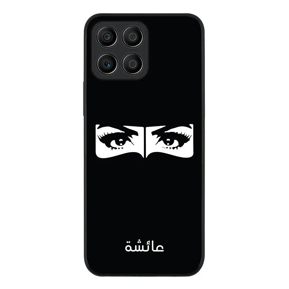 Honor X8 5G / Rugged Black Custom Name Niqabi Eye, Phone Case - Honor - Stylizedd.com