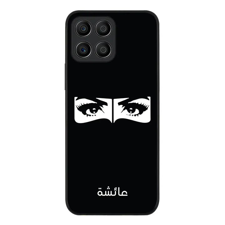 Honor X8 5G / Rugged Black Custom Name Niqabi Eye, Phone Case - Honor - Stylizedd.com