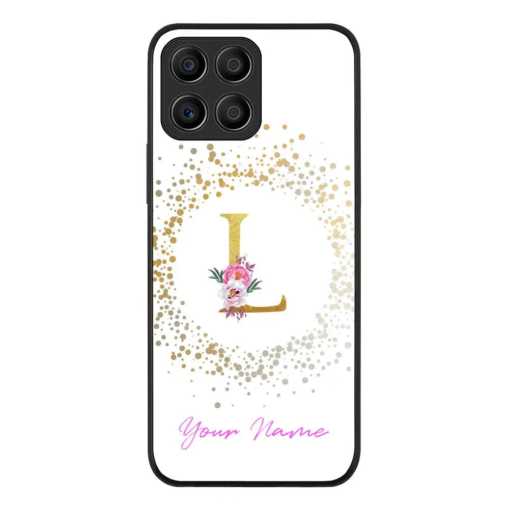 Honor X8 5G Rugged Black Floral Initial Phone Case - Honor - Stylizedd.com