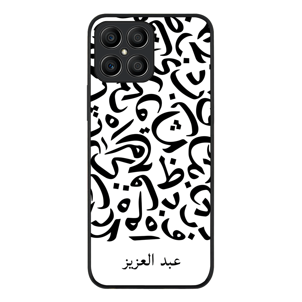 Honor X8 / Rugged Black Personalized Name Arabic Calligraphy Letters, Phone Case - Honor - Stylizedd.com