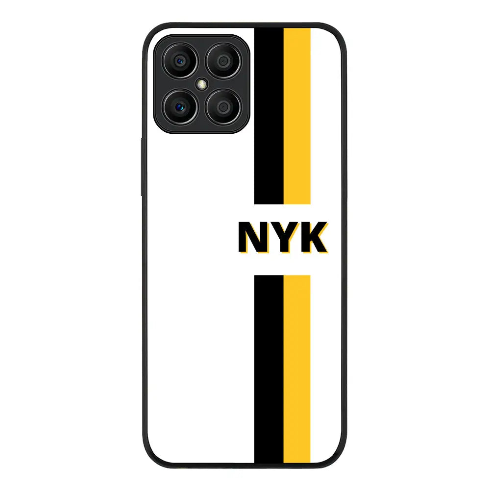 Honor X8 Rugged Black Custom Striped Monogram Phone Case - Honor - Stylizedd.com