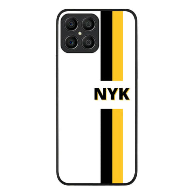Honor X8 Rugged Black Custom Striped Monogram Phone Case - Honor - Stylizedd.com