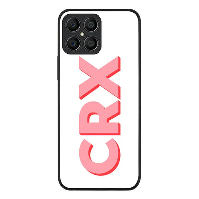 Honor X8 Rugged Black Personalized Monogram Initial 3D Shadow Text Phone Case - Honor - Stylizedd.com