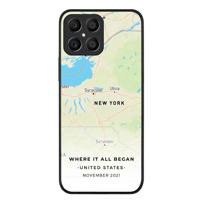 Honor X8 / Rugged Black Phone Case Personalized map, Phone Case - Honor - Stylizedd