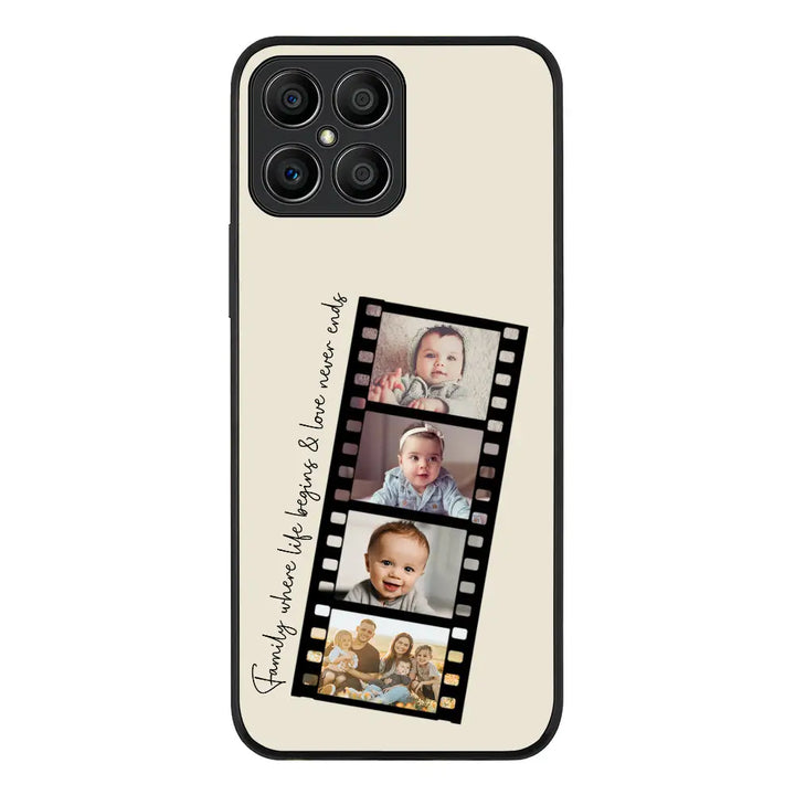 Honor X8 / Rugged Black Phone Case Custom Film Strips Personalised Movie Strip, Phone Case - Honor - Stylizedd