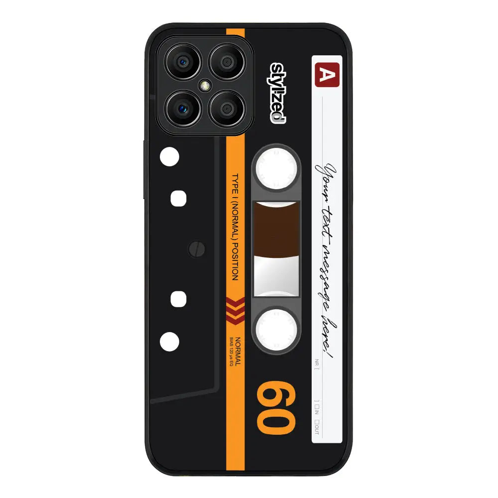 Honor X8 Rugged Black Custom Retro Cassette Tape Phone Case - Honor - Stylizedd.com