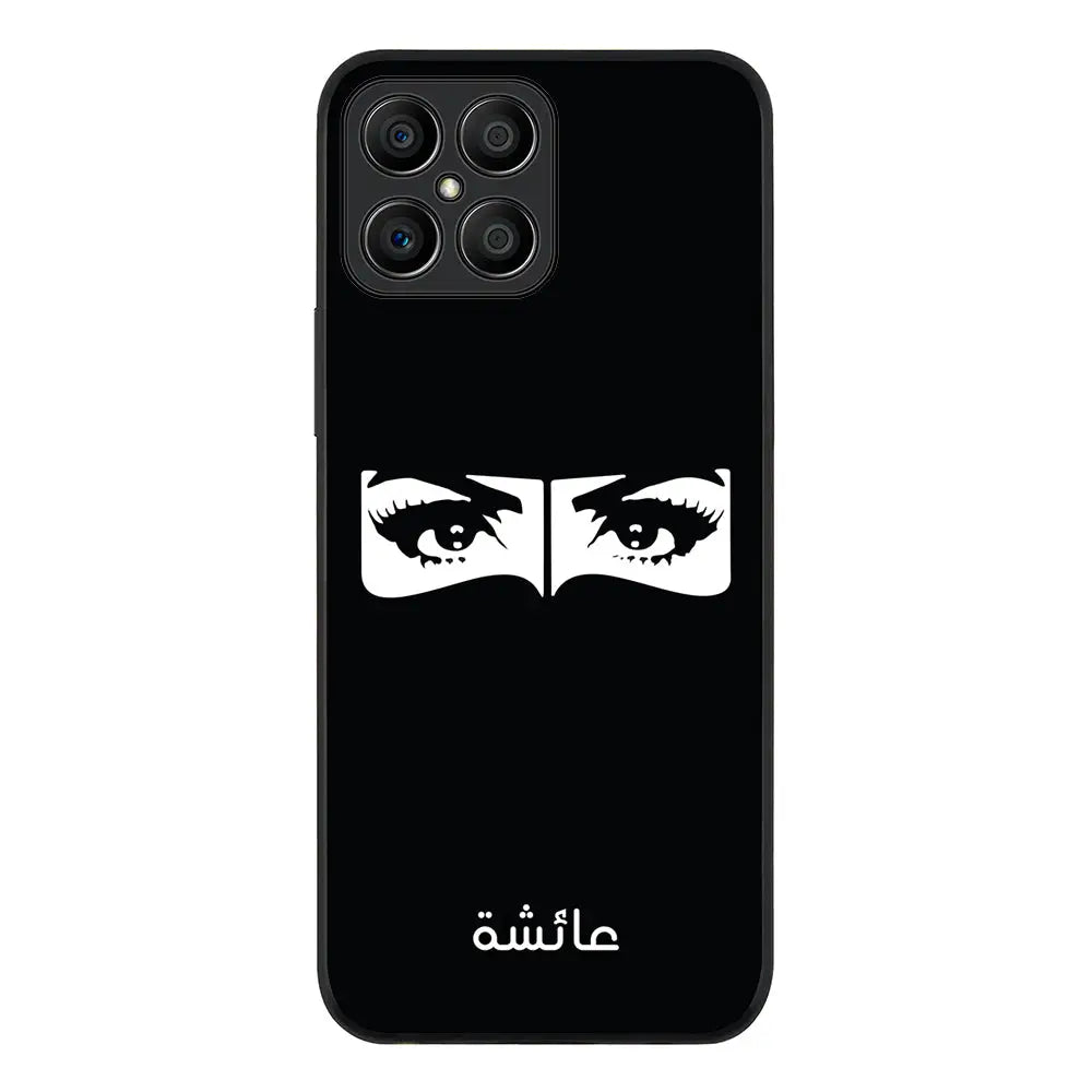 Honor X8 / Rugged Black Custom Name Niqabi Eye, Phone Case - Honor - Stylizedd.com