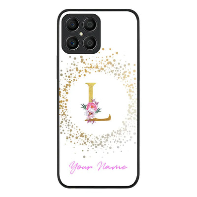 Honor X8 Rugged Black Floral Initial Phone Case - Honor - Stylizedd.com