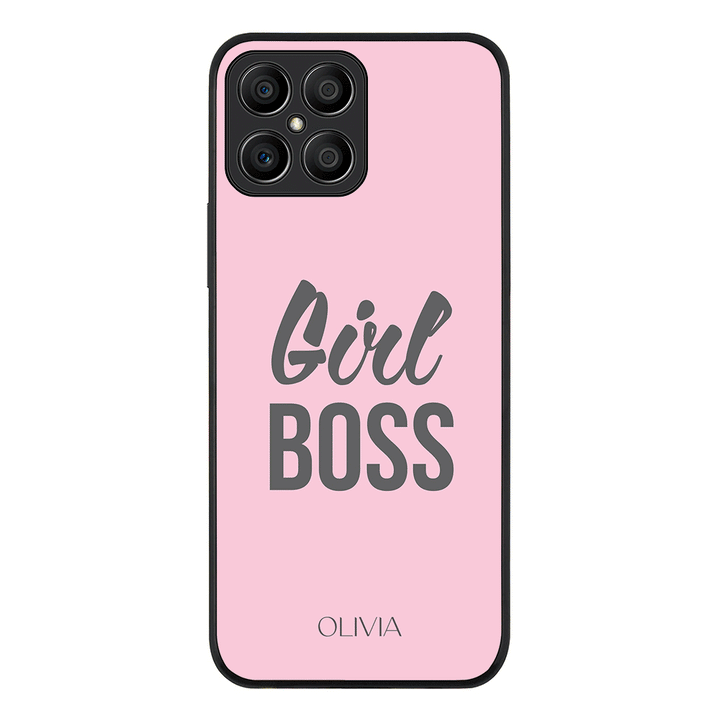Honor X8 / Rugged Black Personalized Name Girl Boss, Phone Case - Honor - Stylizedd.com