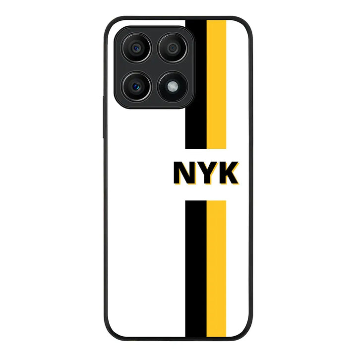 Honor X8A / Rugged Black Phone Case Custom Striped Monogram Phone Case - Honor - Stylizedd