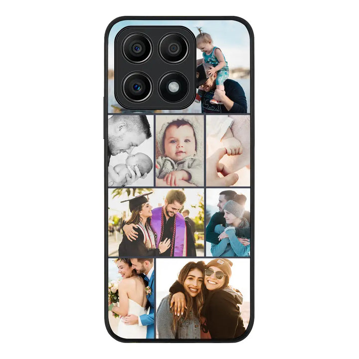 Honor X8A / Rugged Black Phone Case Personalised Photo Collage Grid Phone Case - Honor - Stylizedd