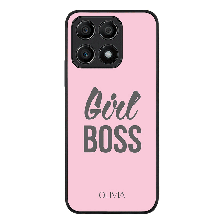 Honor X8A / Rugged Black Personalized Name Girl Boss, Phone Case - Honor - Stylizedd.com